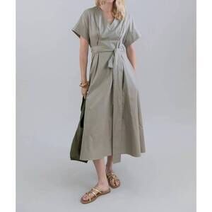 NEW PSOPHIA flowy midi dress in khaki